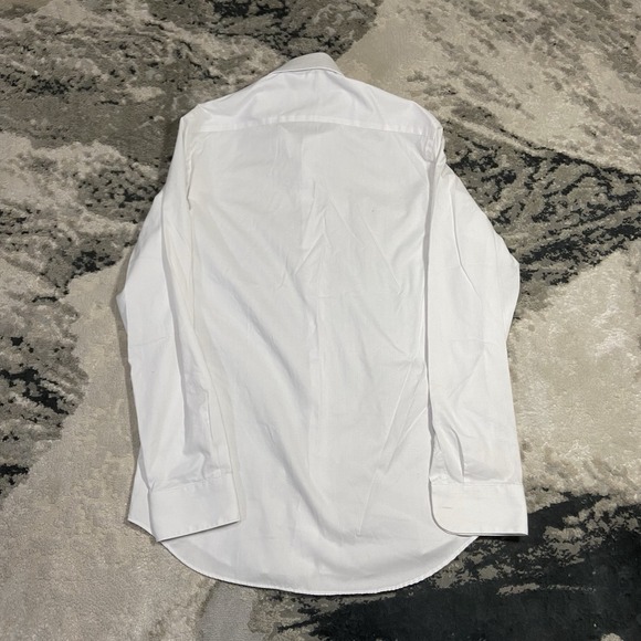 JOE Joseph Abboud Slim Fit Tweed Long Sleeve Button Down Shirt White Size 15 - Picture 3 of 4